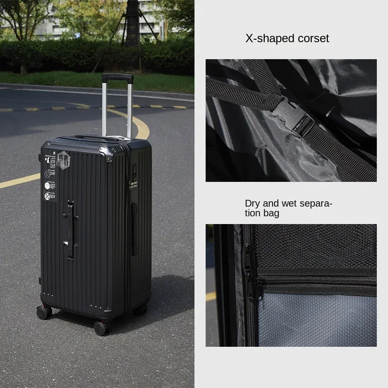 valise de voyage surdimensionnée de 28/30/36/50 pouces avec cinq roues tournantes, boîtier embarqué de 20 pouces, bagages à roulettes de grande capacité pour pc