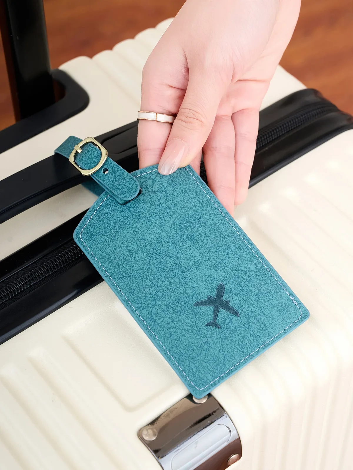 étiquette de bagage en cuir pu anti-perte, 1 pièce, étui de protection de bagage pour valises et sacs de voyage, accessoires de voyage pour hommes et femmes