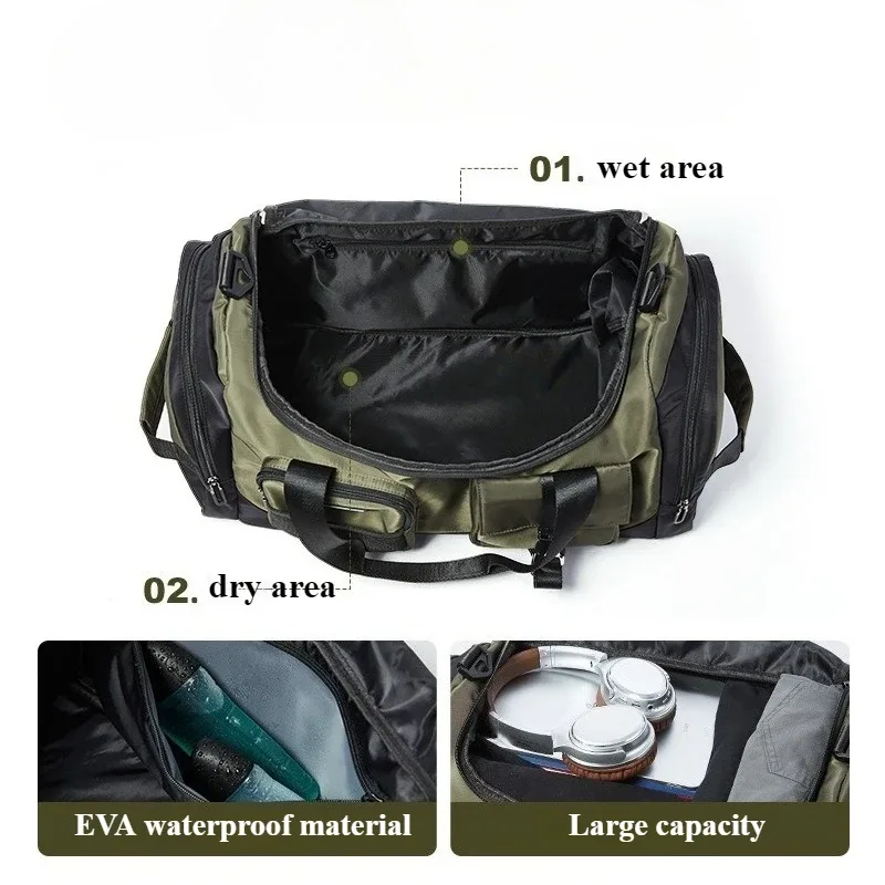 sac à dos de voyage pour hommes, grande capacité, randonnée, multifonction, pour ordinateur portable, polochon, séparation sèche et humide, sac de sport pour hommes