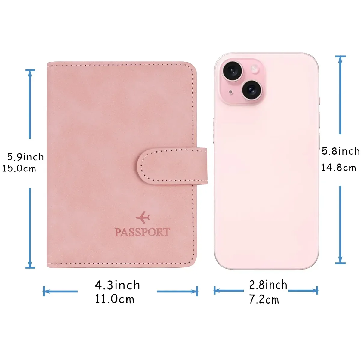 porte-passeport de voyage simple, étui portefeuille avec blocage rfid, étui pour cartes d'affaires en cuir pu, accessoires de voyage pour femmes et hommes