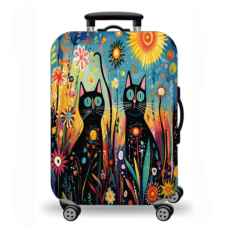 housse de bagage, housse de protection extensible pour valise, motif chaton mignon et moelleux, imprimé floral et canard, lavable, anti-rayures, pour bagages de voyage