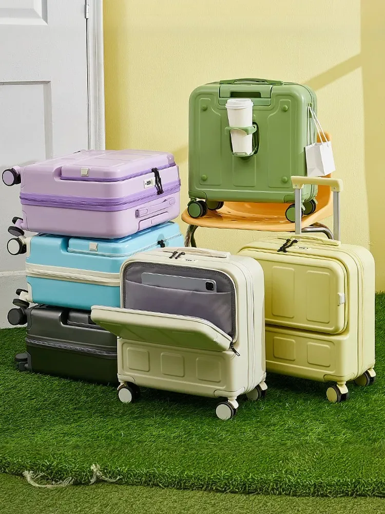 valise à bagages à ouverture frontale, sacs à main 18 pouces 20 pouces pour femmes, étui de cabine léger à coq
