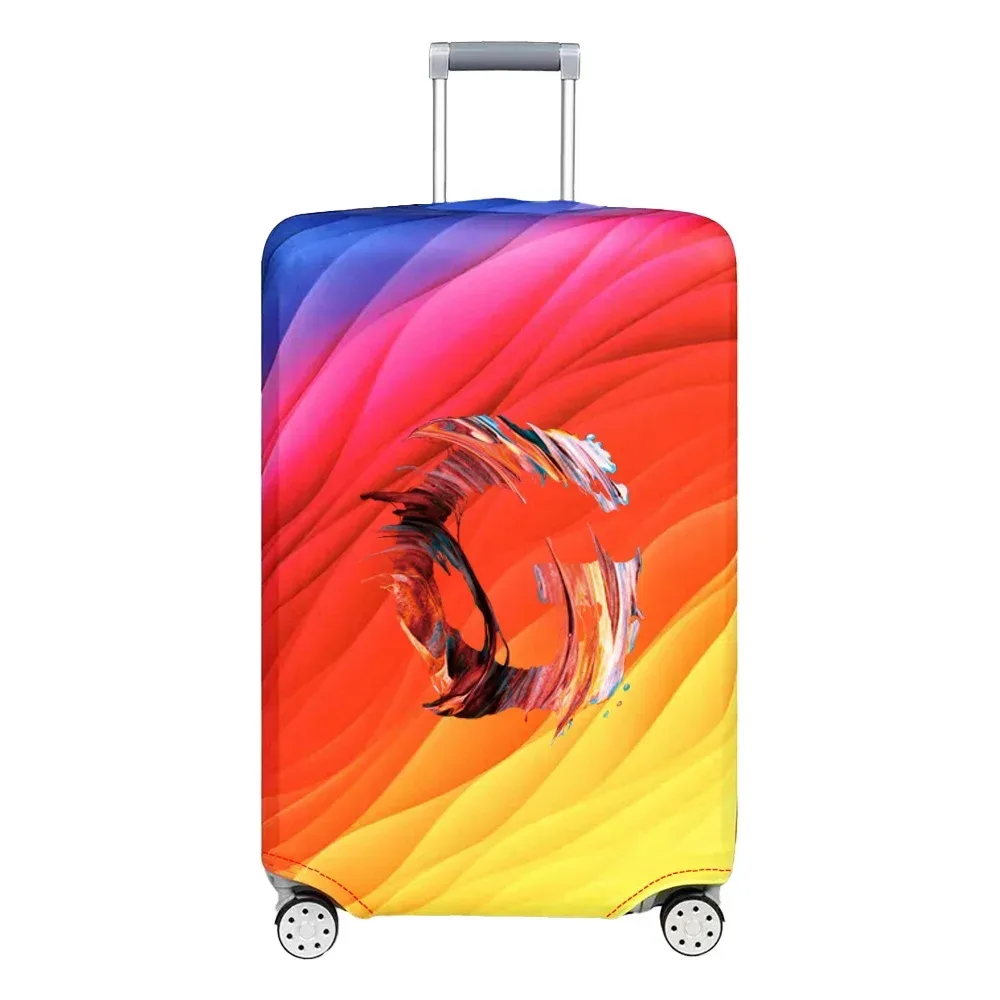 juste de bagage de voyage, housse de protection, motif de lettre de peinture, tissu de commande anti-poussière, étui à bagages, 18-32 po
