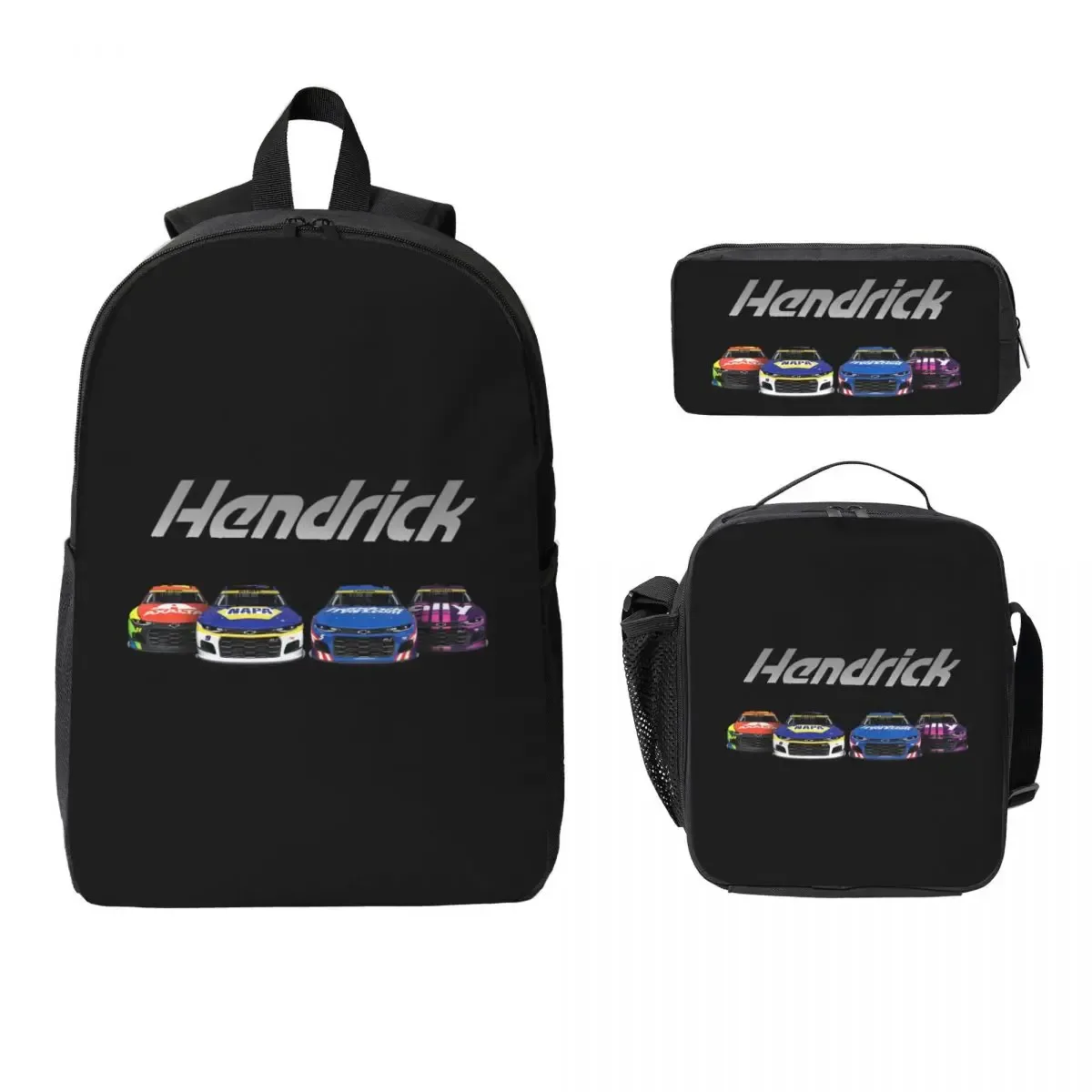 hendrick motorsports – sac à dos édition playoffs 2021, sac d'école, sac à bandoulière pour ordinateur portable, 3 pièces, sac à déjeuner isotherme, trousse à crayons