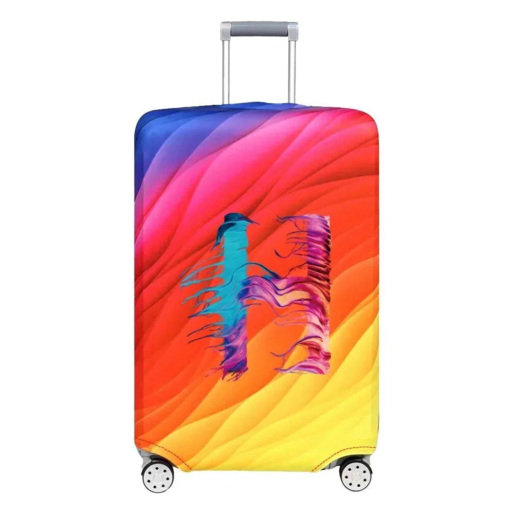 juste de bagage de voyage, housse de protection, motif de lettre de peinture, tissu de commande anti-poussière, étui à bagages, 18-32 po
