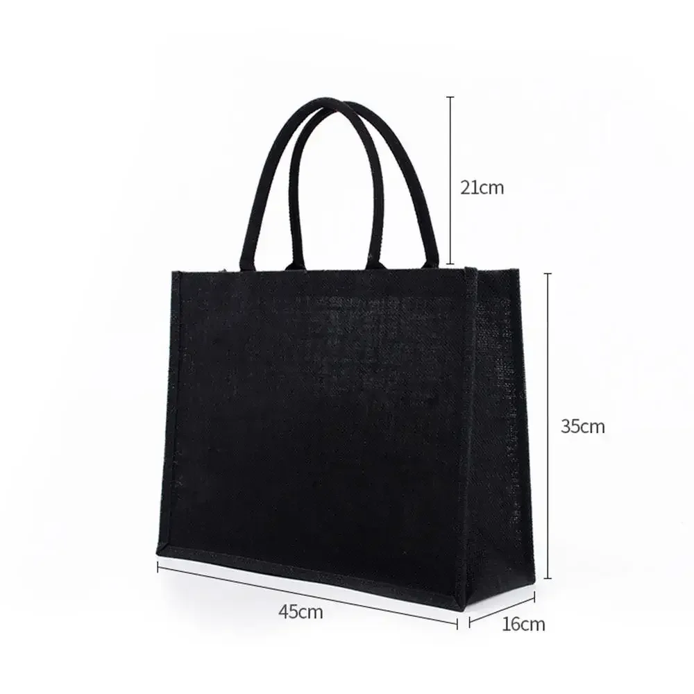 sac fourre-tout en toile de jute imperméable vintage, sacs en bambou, sac à main beige décontracté de grande capacité, sacs de plage portables, sacs d'évaluation de voyage