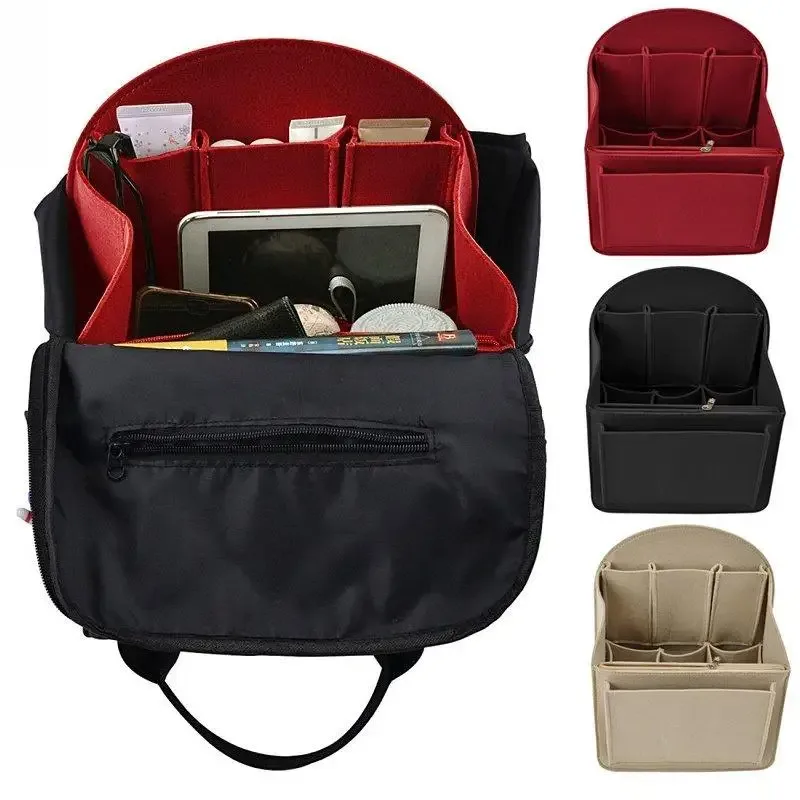 sac en feutre de grande capacité, sac de voyage, sac intérieur, sac à dos portable, sac de rangement adapté pour sac à bandoulière et sac à main