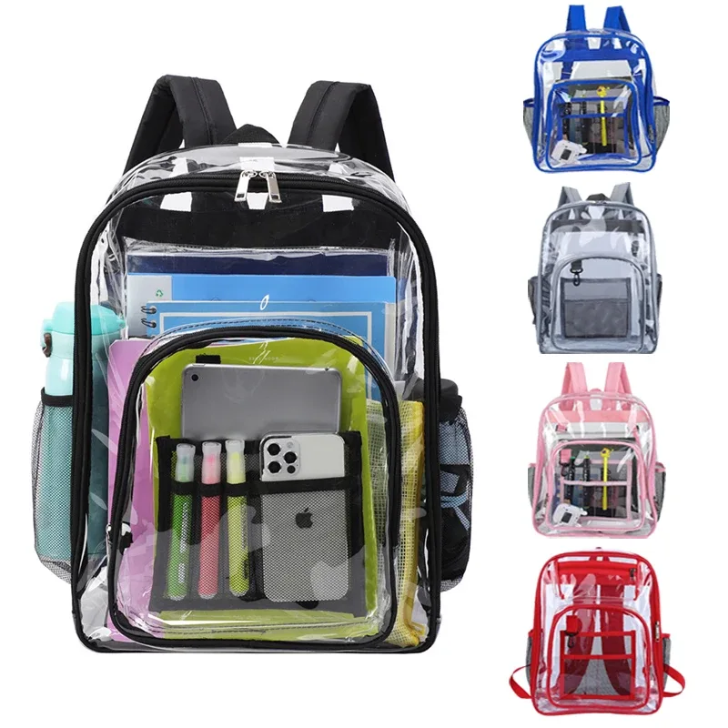 Sac à dos étanche transparent unisexe, sacs à dos portables de grande capacité, sac à dos multifonctionnel pour hommes et femmes, mode simple initiée