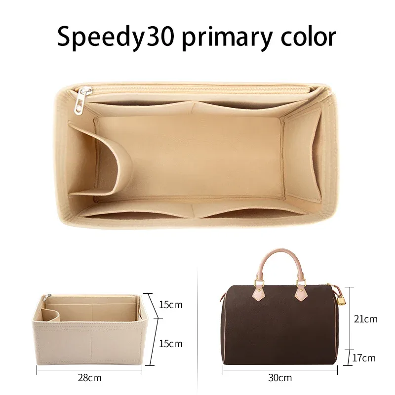 wuta feutre insérer sac organisateur pour for lv speedy 20 25 30 35 rabat sac à main sac intérieur maquillage voyage sac à main stockage sac fourre-tout accessoires