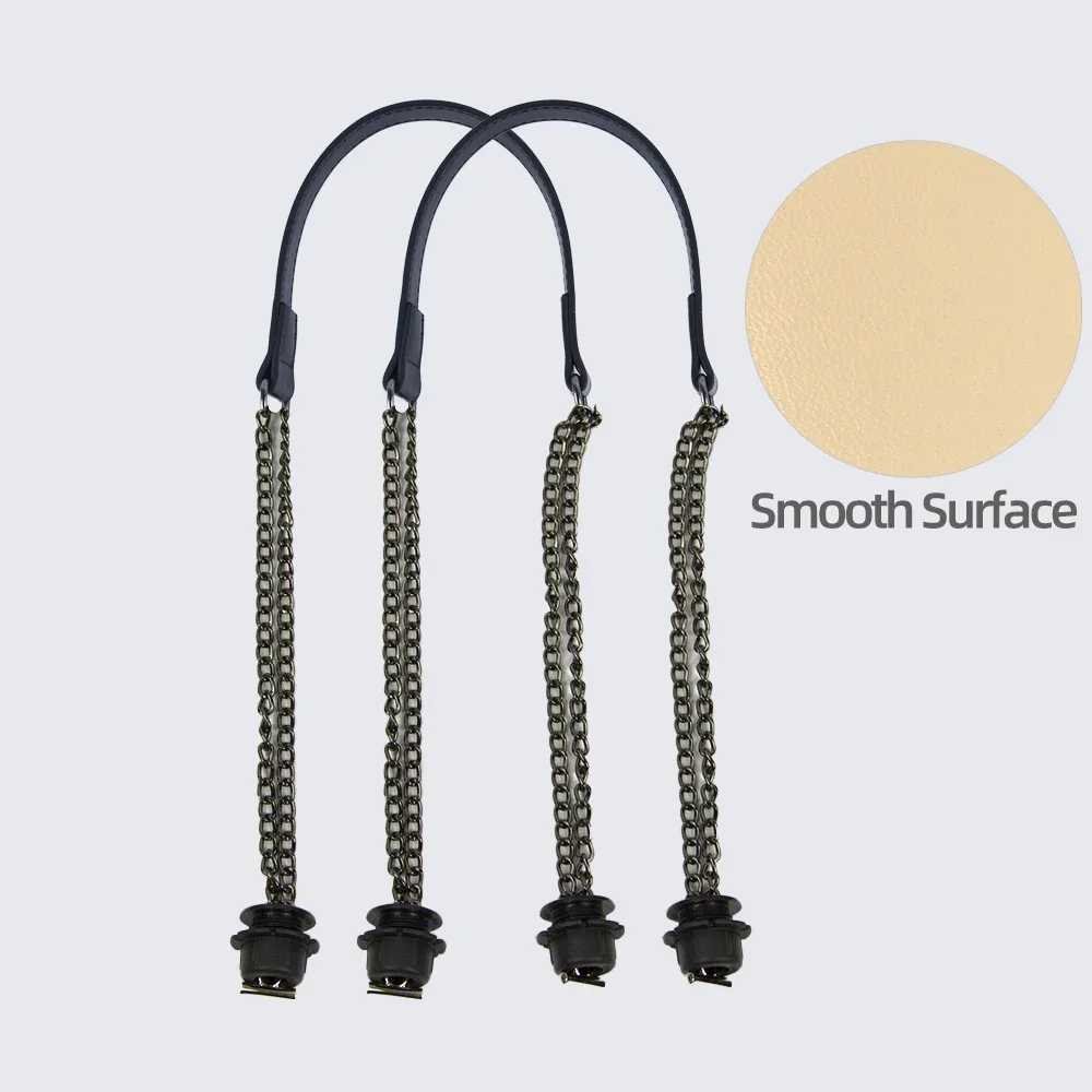 1 paire d'accessoires obag longues poignées en cuir sangles argent longue double chaîne sous les bras pour o sac fourre-tout femmes sacs à main à bandoulière