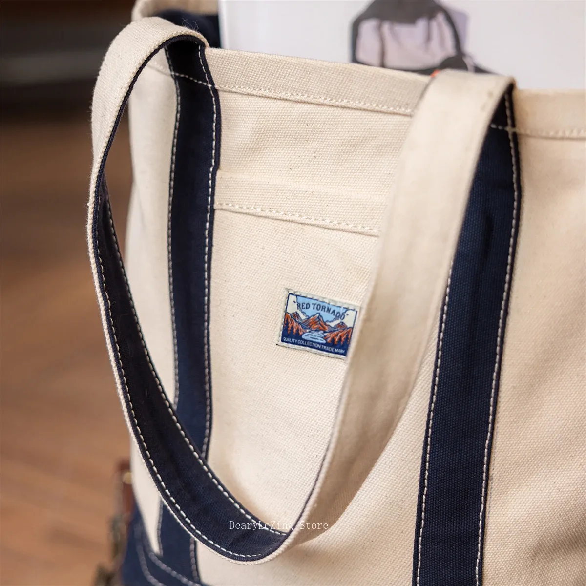 sac fourre-tout décontracté tornado rouge pour femmes et hommes, sac de shopping en toile de coton durable pour le travail, les déplacements, la plage et l'usage quotidien