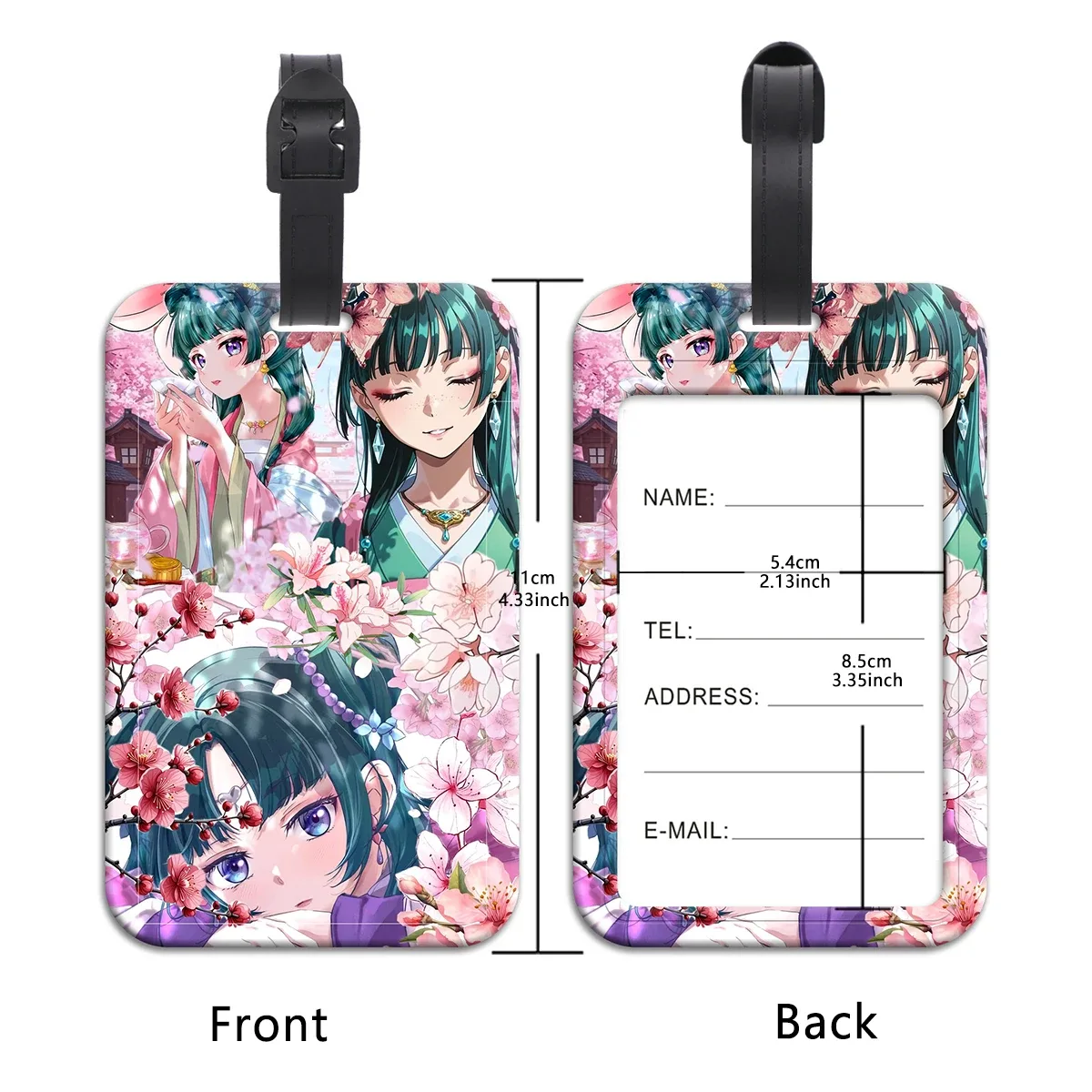 étiquettes de bagage anime japonais, identification de valise, porte-nom, étiquette de bagage, embarque de voyage, accessoires de valise portables