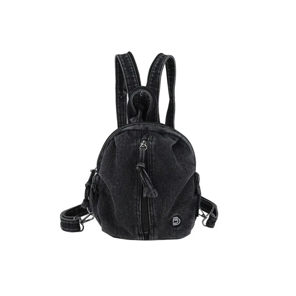 sac à dos en jean doux, style vintage délavé, léger, sac bandoulière polyvalent, mini sac de voyage, printemps-été