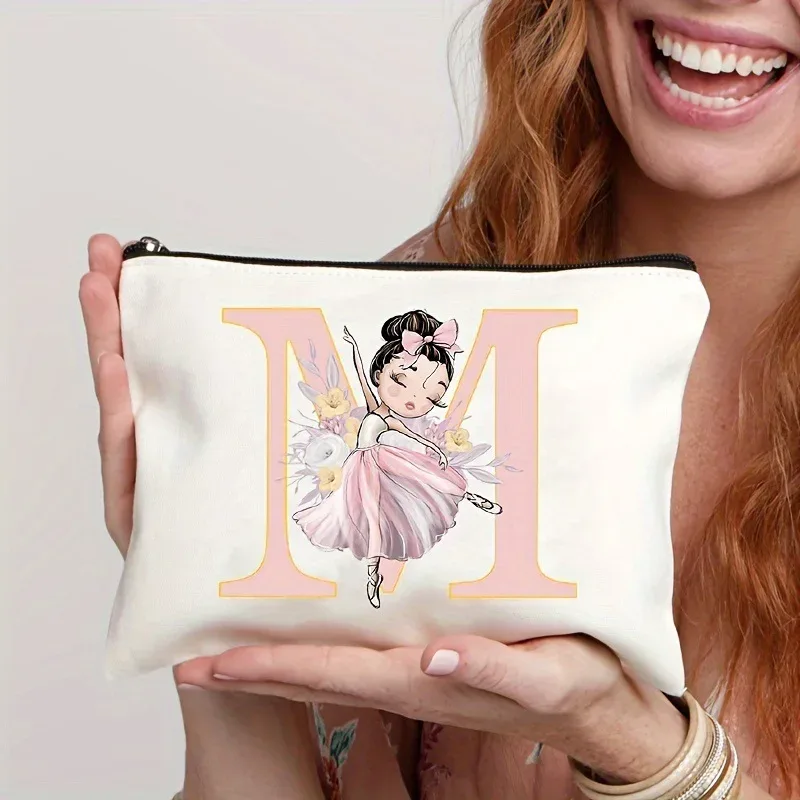 sacs de rangement, porte-monnaie, articles de toilette de style danseuse de ballet à 26 lettres, trousse de maquillage, sacs de voyage, pochette de maquillage