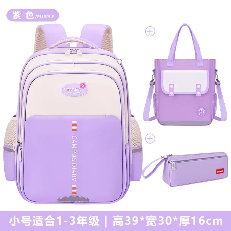 sac à dos 3 pièces/ensemble avec sac à main et trousse à crayons, grande capacité, sac de voyage, sac d'école pour étudiants, sac d'école primaire en nylon imperméable