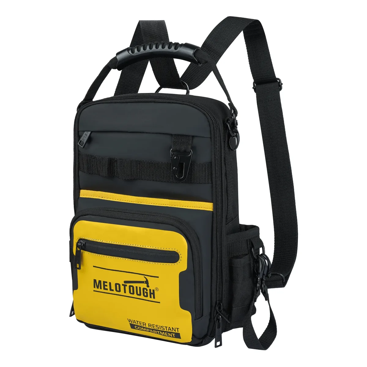 sac à dos pour outils melotough pour hommes, 30 poches multi-rangements, sac à dos pour outils robuste avec bretelles double forme