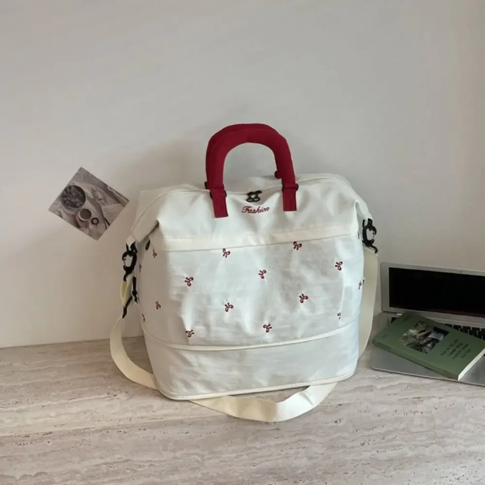 Sac de voyage grande capacité avec nœud, sac de rangement imperméable pour vêtements, sac bandoulière léger et décontracté pour le fitness