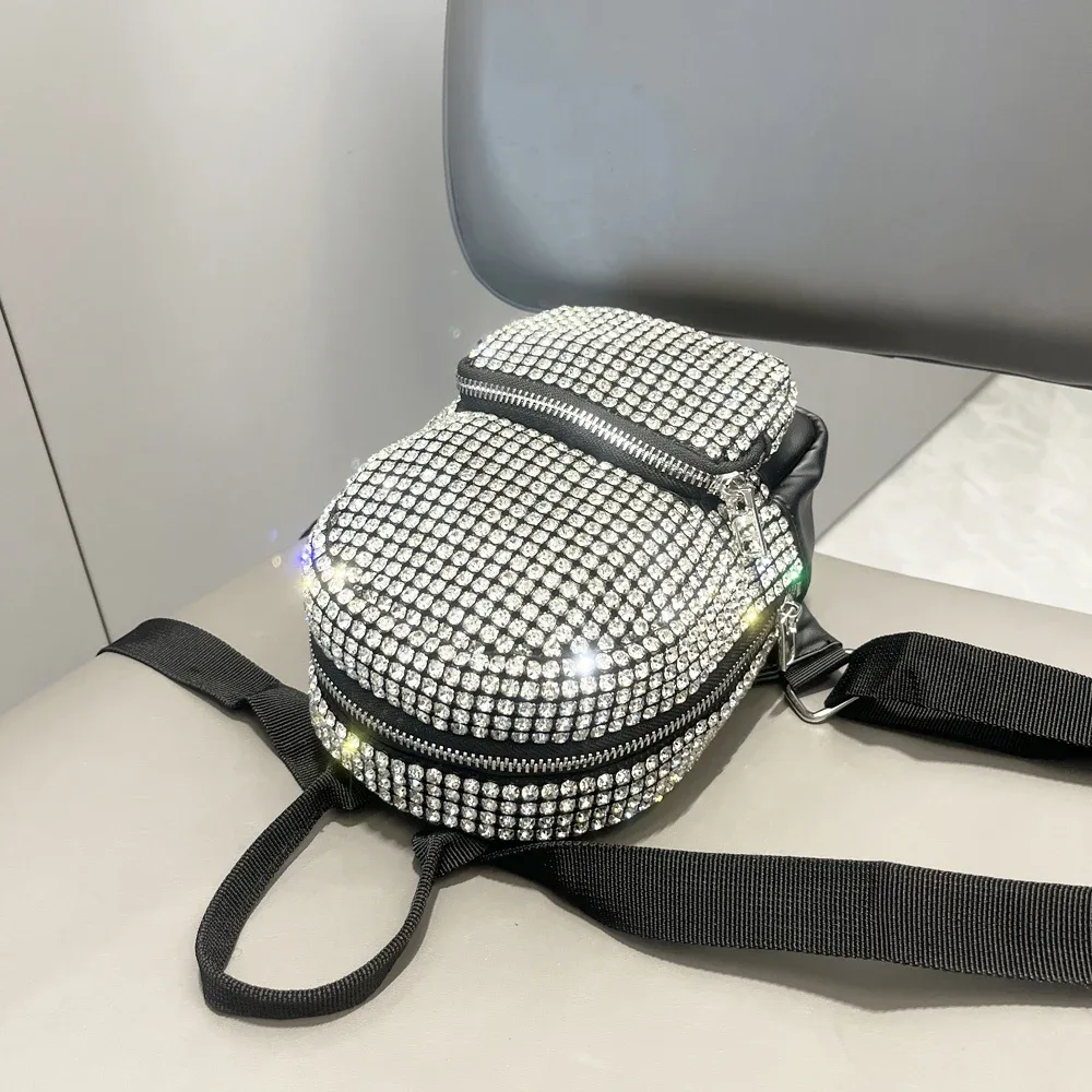 sac à dos en cristal brillant avec biscuits, sacs à main et sacs à main faits à la main, sacs à dos de créateurs de luxe, sac à main