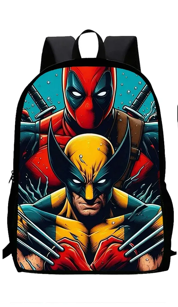 classique populaire d-deadpool w-wolverine imprimer 1/3 pièces/ensemble étudiant sacs d'école sac à dos pour ordinateur portable sac à dos avec sac à déjeuner porte-crayon