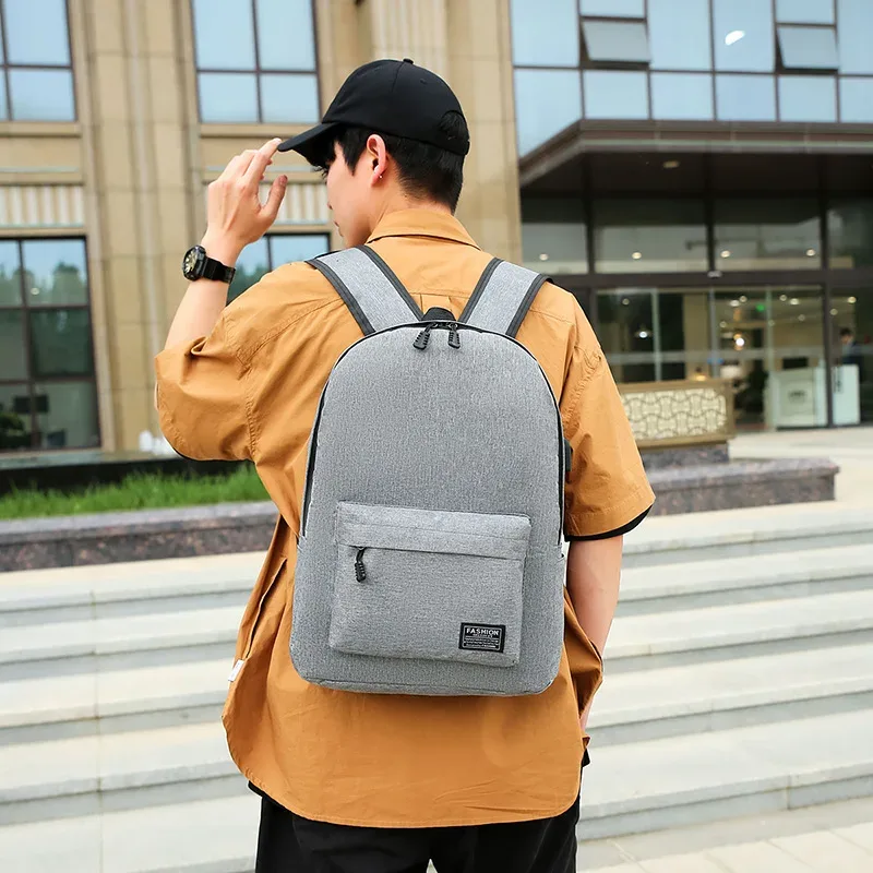 sac à dos unisexe grande capacité, sac à bandoulière décontracté pour voyage, en tissu oxford, style urbain simple, respirant, capacité pour ordinateur portable 15 pouces