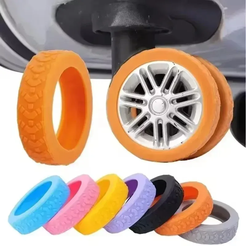 housse de protection en silicone pour roulettes de valise, silencieuse, anti-bruit, pour bagages de voyage, protège-roulettes de chariot