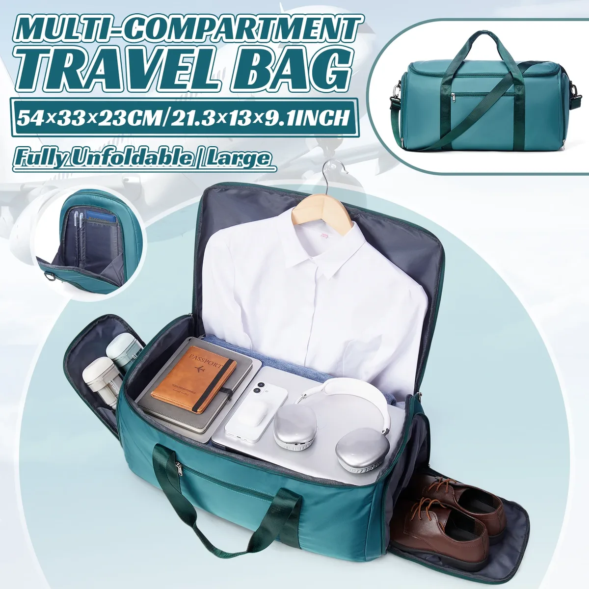 sac de voyage pour homme, sac de transport convertible pour vêtements, sac de week-end, valise suspendue, sac de voyage d'affaires, sac à vêtements
