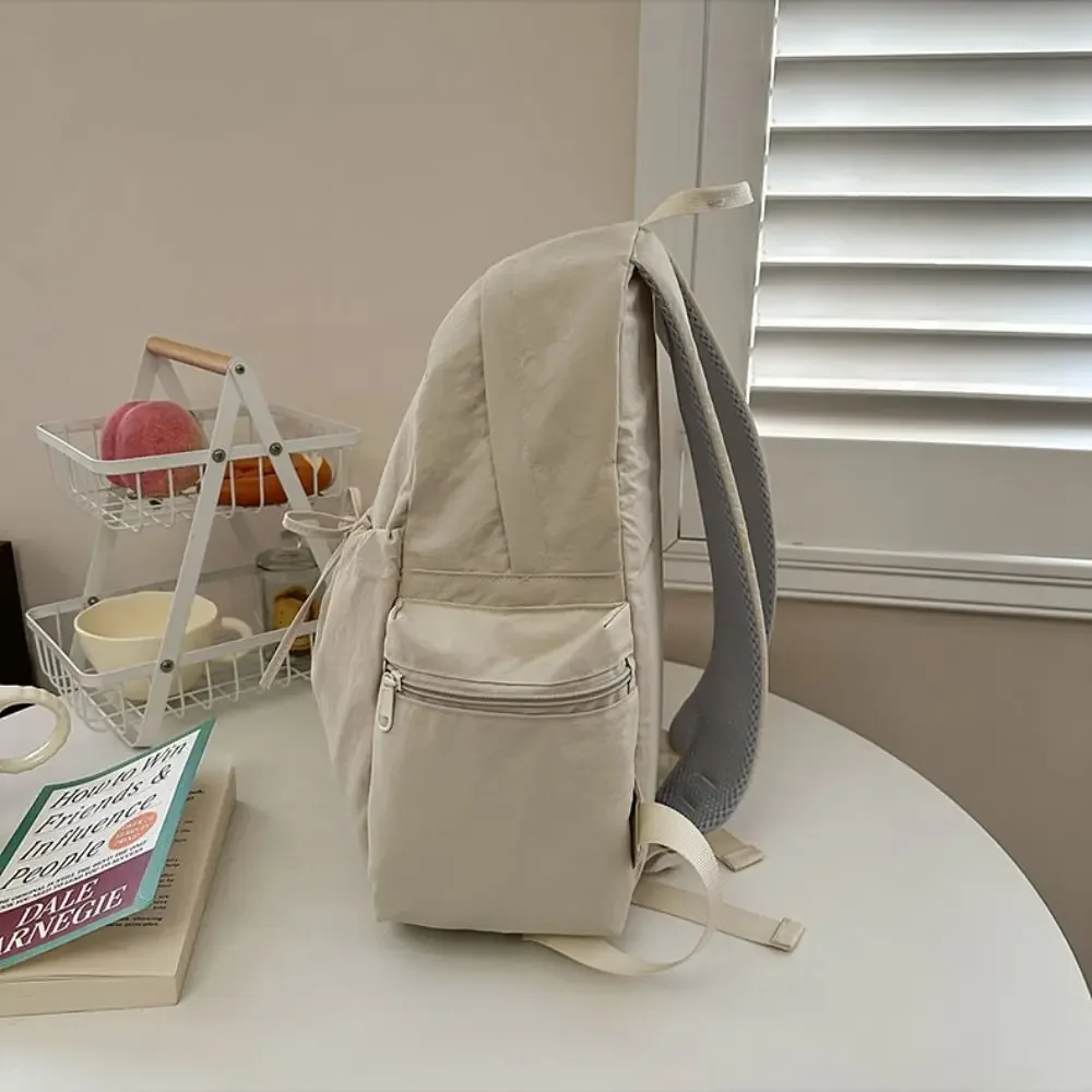 Sac à dos mignon avec nœud, couleur unie, cordon de serrage, grande capacité, léger, pour étudiants, école, voyage