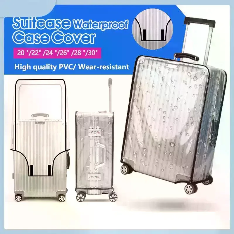 housse de protection transparente pour bagages de voyage, imperméable, anti-poussière, résistante à l'usure, en pvc, pour valise de 20 à 30 pouces