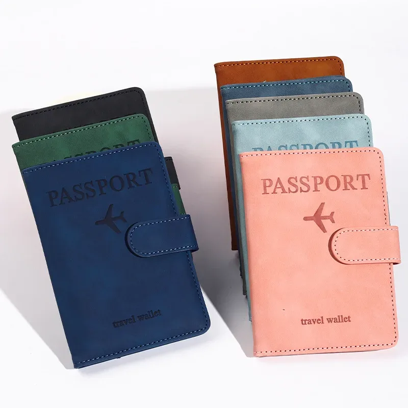 porte-passeport vintage en cuir pu pour femmes et hommes, avec fentes pour cartes bancaires d'identité, accessoires de voyage