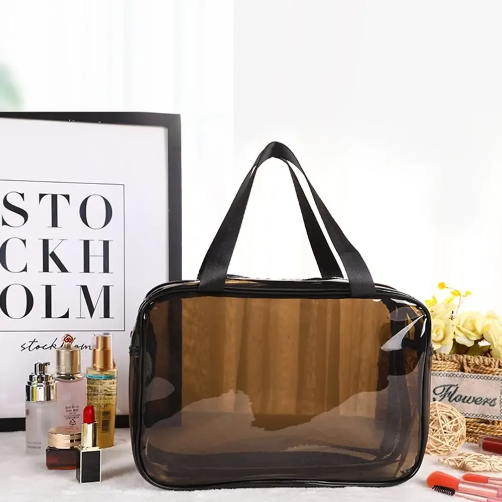 sac cosmétique transparent multifonction en pvc, grande capacité, sac de maquillage avec séparation sec/humide, sac de toilette de voyage imperméable
