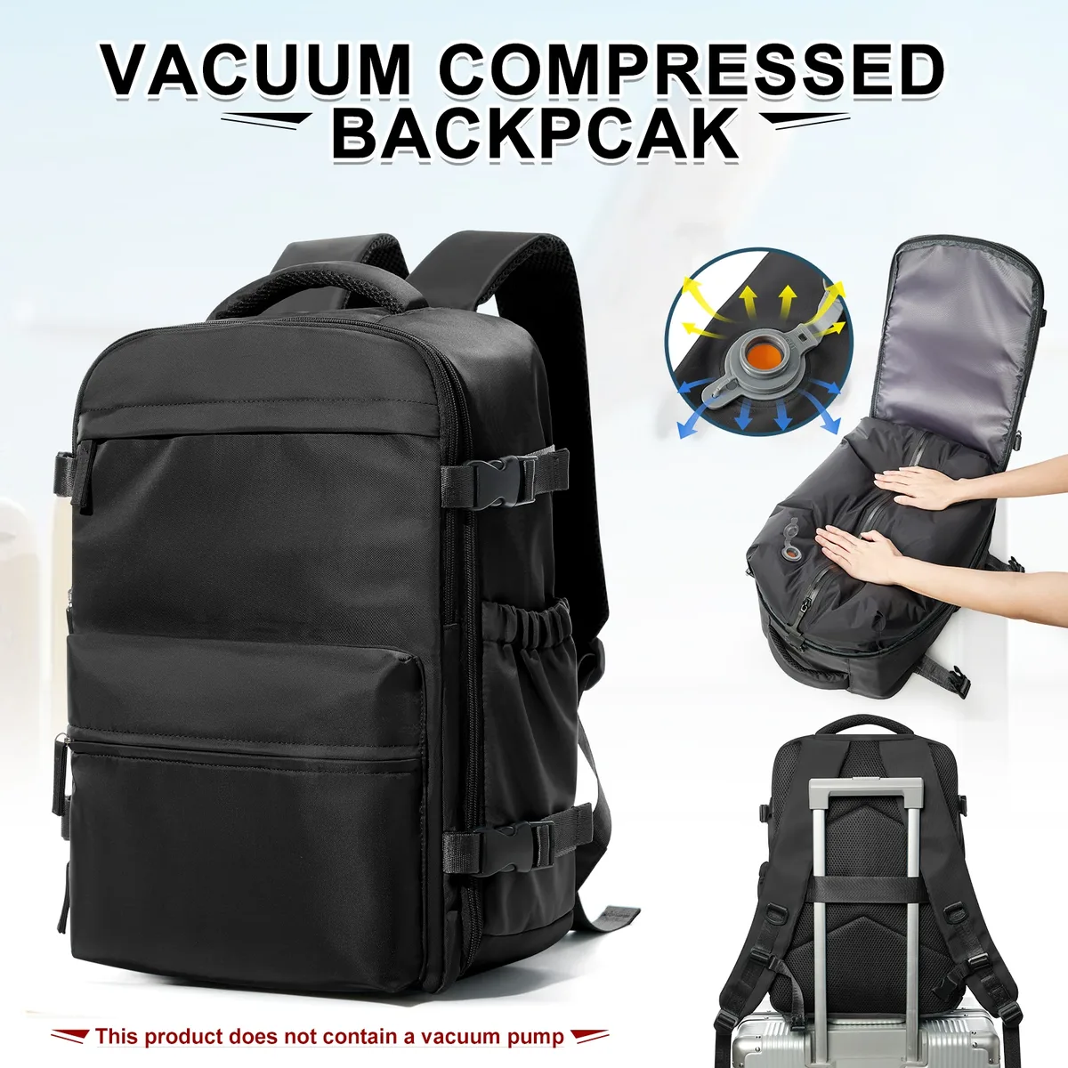 sac à dos de voyage ryanair pour cabine d'avion, sac à dos de compression sous vide, sac à dos pour ordinateur portable professionnel pour femmes et hommes, sac à main