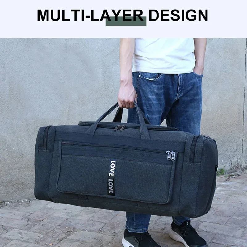 grand sac polochon de voyage en toile imperméable pour hommes, sacs de rangement de bagages à bandoulière, entraînement en plein air, fitness, sport, xa927d