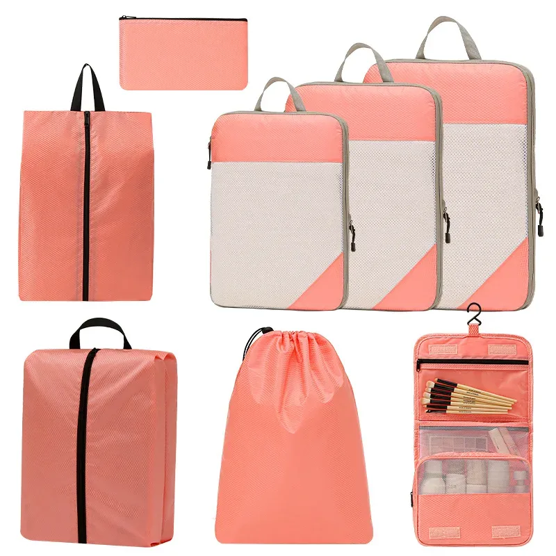 sac de rangement de voyage pour placard, bagages de voyage pour vêtements, chaussures, articles de toilette, cosmétiques, cubes d'emballage anti-poussière, sac de compression