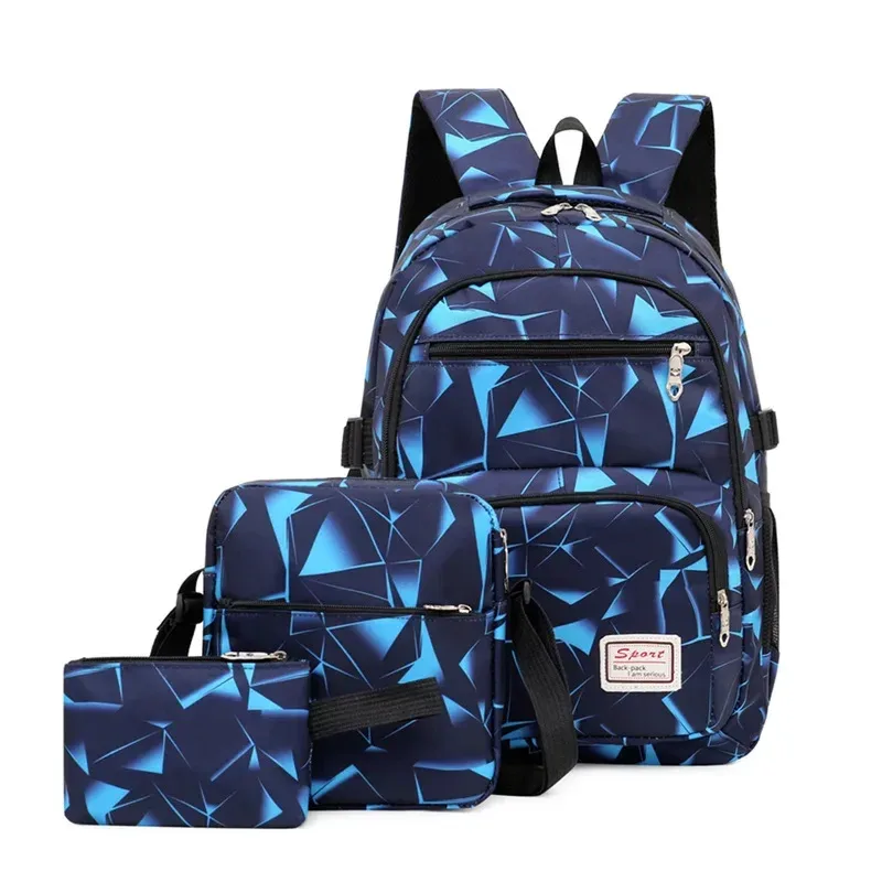 crossten 3 pièces/ensemble sacs de lycée pour femmes garçons un sac à bandoulière sacs à dos grand étudiant sac de voyage hommes école sac à dos mochila