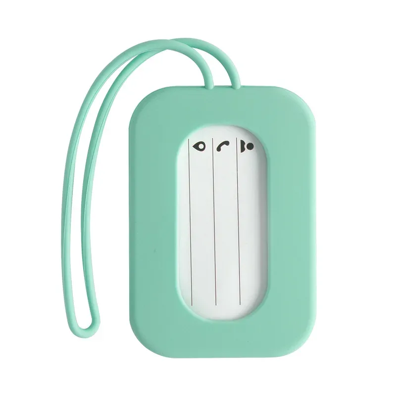 étiquettes de bagage de voyage en silicone, porte-nom et porte-carte d'identité, étiquette de valise de couleur unie, étiquette de bagage d'embarquement, accessoires de voyage