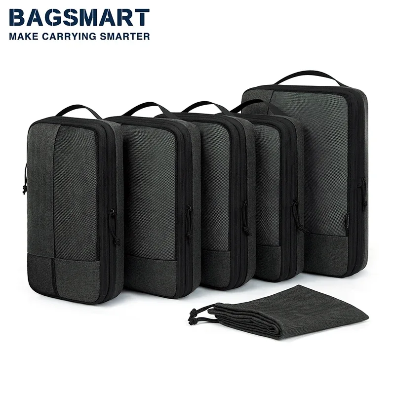 bagsmart – cubes d'emballage à compression pour hommes et femmes, organisateur de bagages extensible de voyage, organisateurs d'emballage de bagages à main pour femmes