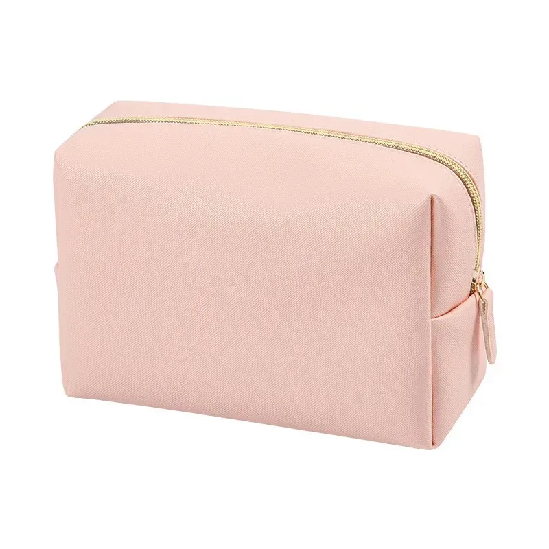 trousse de maquillage brodée personnalisée, portable en cuir pu saffiano, kits de cosmétiques de toilette imperméables pour hommes et femmes, logo avec nom personnalisé