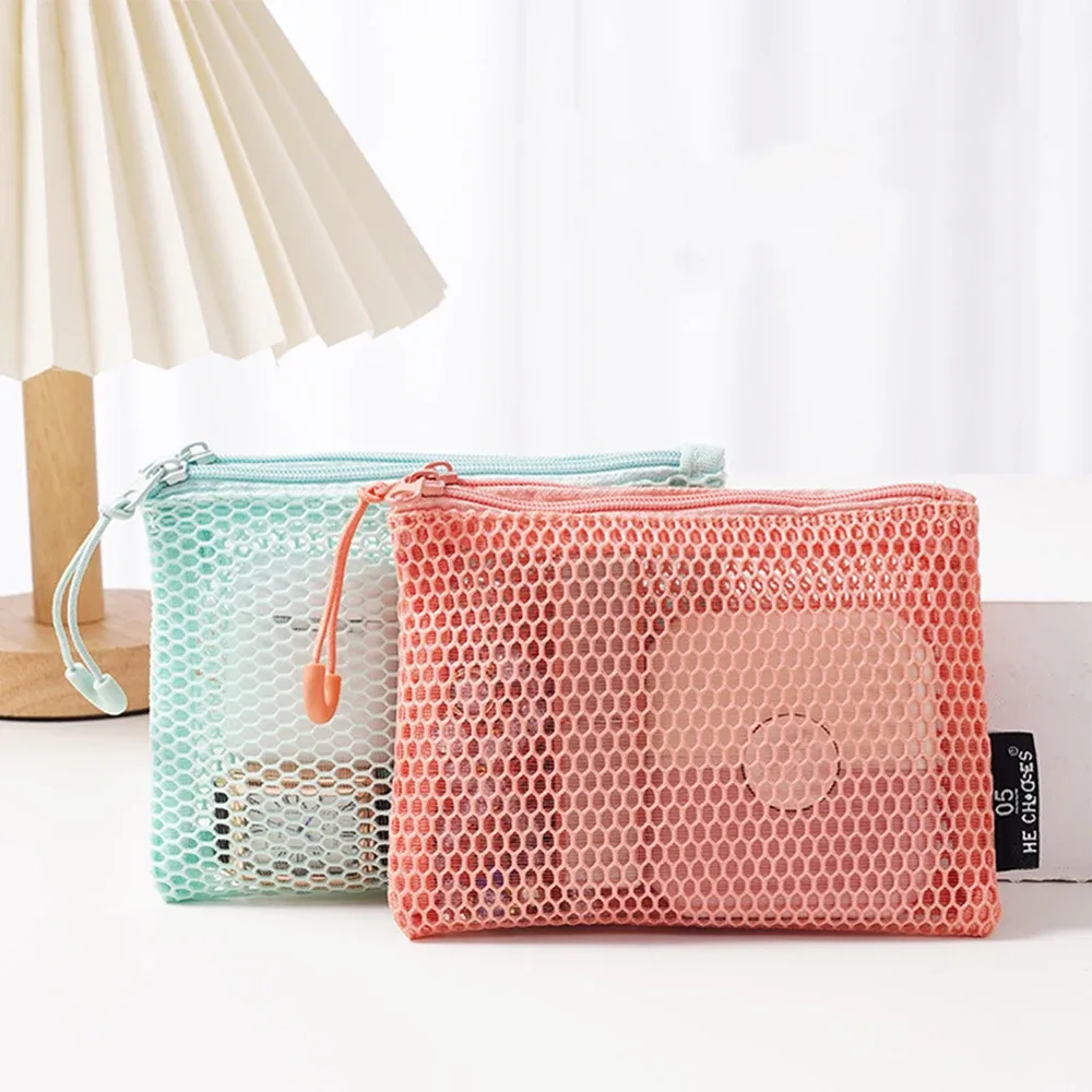 pochette en maille pour sac à main, trousse de maquillage avec fermeture éclair, pochette de rangement pour cosmétiques, pour le quotidien ou les voyages, pour ranger les petits objets, 4 pièces