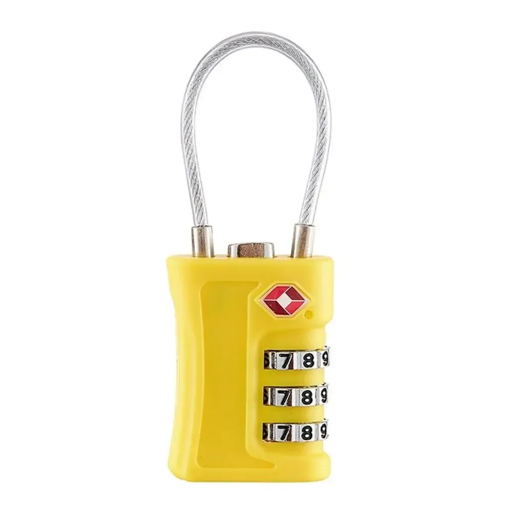 cadenas à combinaison tsa à 3 chiffres, antivol, pour valise et bagages, avec câble métallique, serrure à code douane pour voyage
