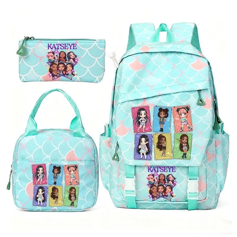katseye musique sacs à dos pour filles garçons 3 pièces voyage haute capacité étudiants sacs d'école couleur fraîche ordinateur portable mochilas yk2