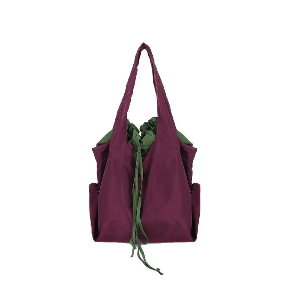 sac fourre-tout décontracté réutilisable avec cordon de serrage, imperméable, grande capacité, sac de courses écologique, sacs de rangement, sac de voyage en nylon pour l'épicerie et les aliments