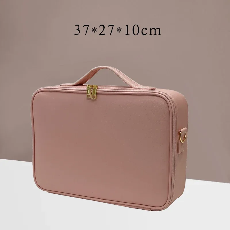sac de maquillage de beauté en cuir pu, nécessaire, étanche, nouvelle trousse de maquillage de grande capacité, sac à cosmétiques professionnel