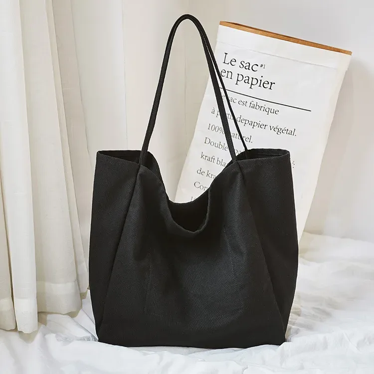 grand sac de shopping en toile pour femmes, fourre-tout solide réutilisable, extra large, sac à main d'épicerie, sacs à bandoulière écologiques pour dames, bourse en tissu épais