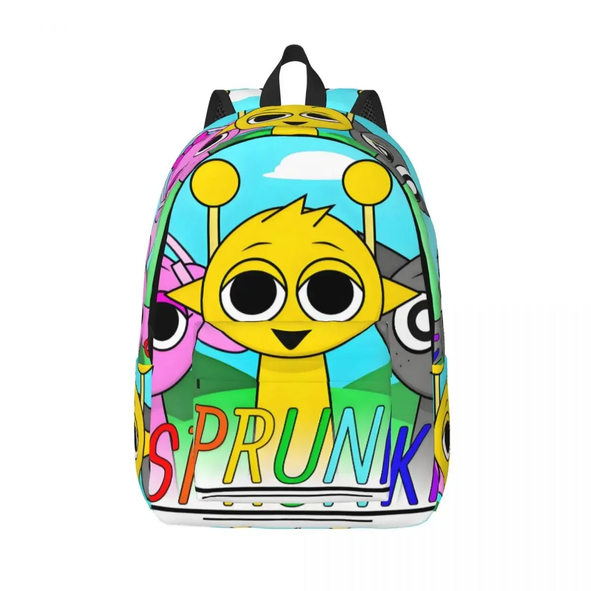 dessin animé personnalisé sprunki toile sac à dos femmes hommes sac à dos décontracté pour les sacs d'université d'école