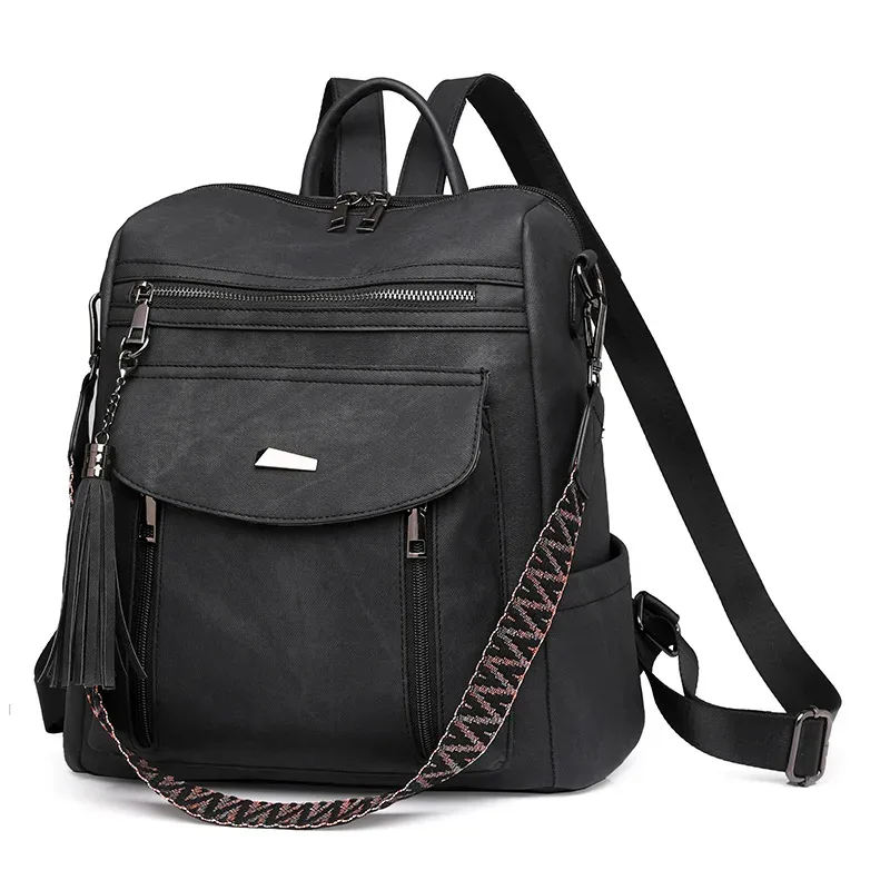 2025 nouvelle mode sac à dos sac à main pour femmes décontracté vegan en cuir sac à bandoulière dames fermeture éclair rabat magnétique sacs à dos mochila рюкзак