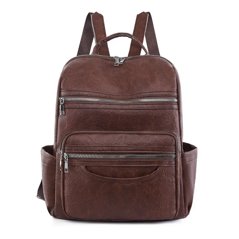 sac à dos classique en cuir véritable pour femmes, sac à dos en peau de mouton, sac de voyage de luxe, sac d'école à la mode pour filles, 2024