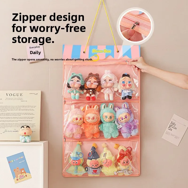 sac de rangement mural anti-poussière en feutre pour poupées, organisateur mural pour jouets en peluche, nouveau sac de rangement intérieur multi-usage