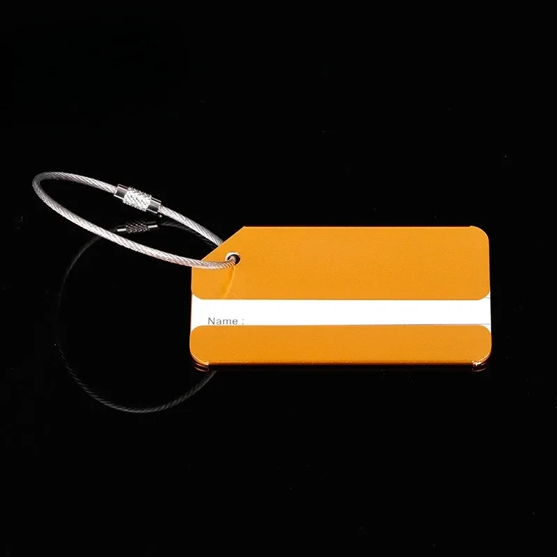 1 pièce étiquette de bagage unisexe en métal, portable, porte-adresse et identification pour valise, accessoir