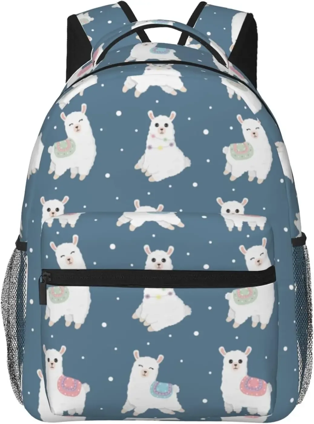 boehiop-sac à dos léger pour ordinateur portable pour femmes et hommes, sac à livres universitaire, sac à dos décontracté, sac de voyage mignon, alpaga, lama et fruits