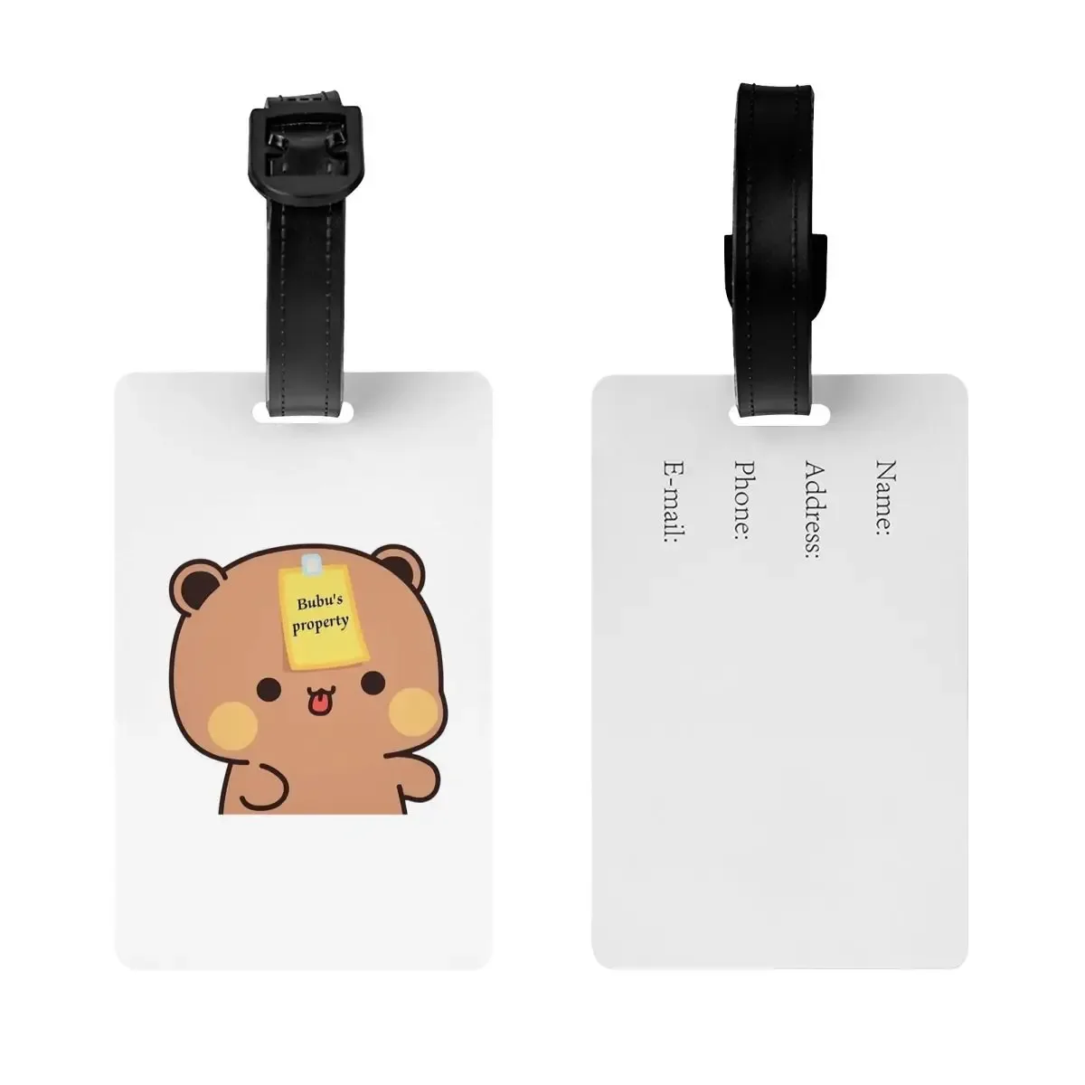 étiquettes à bagages bubu dudu panda et brownie bear couple v8 2024, étiquettes de valise, étiquettes de voyag